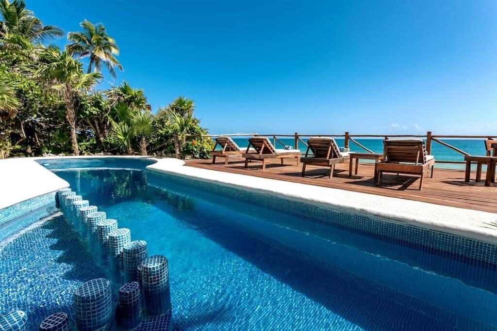 Luxury 5-Br Beachfront Home In Tulum Casa Sofia Gato Extérieur photo
